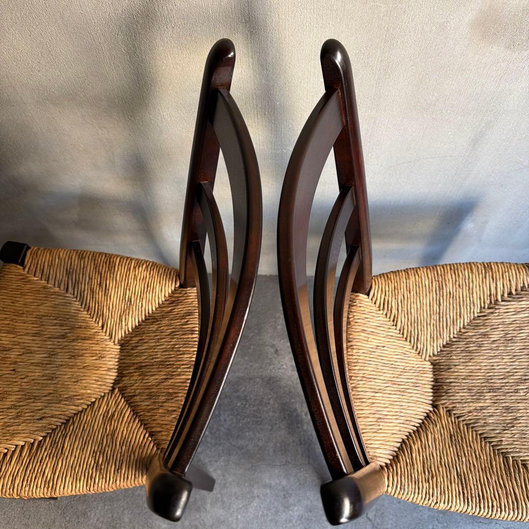 極美品　松本民芸松本民芸家具　SE型ラッシチェア　2脚セット