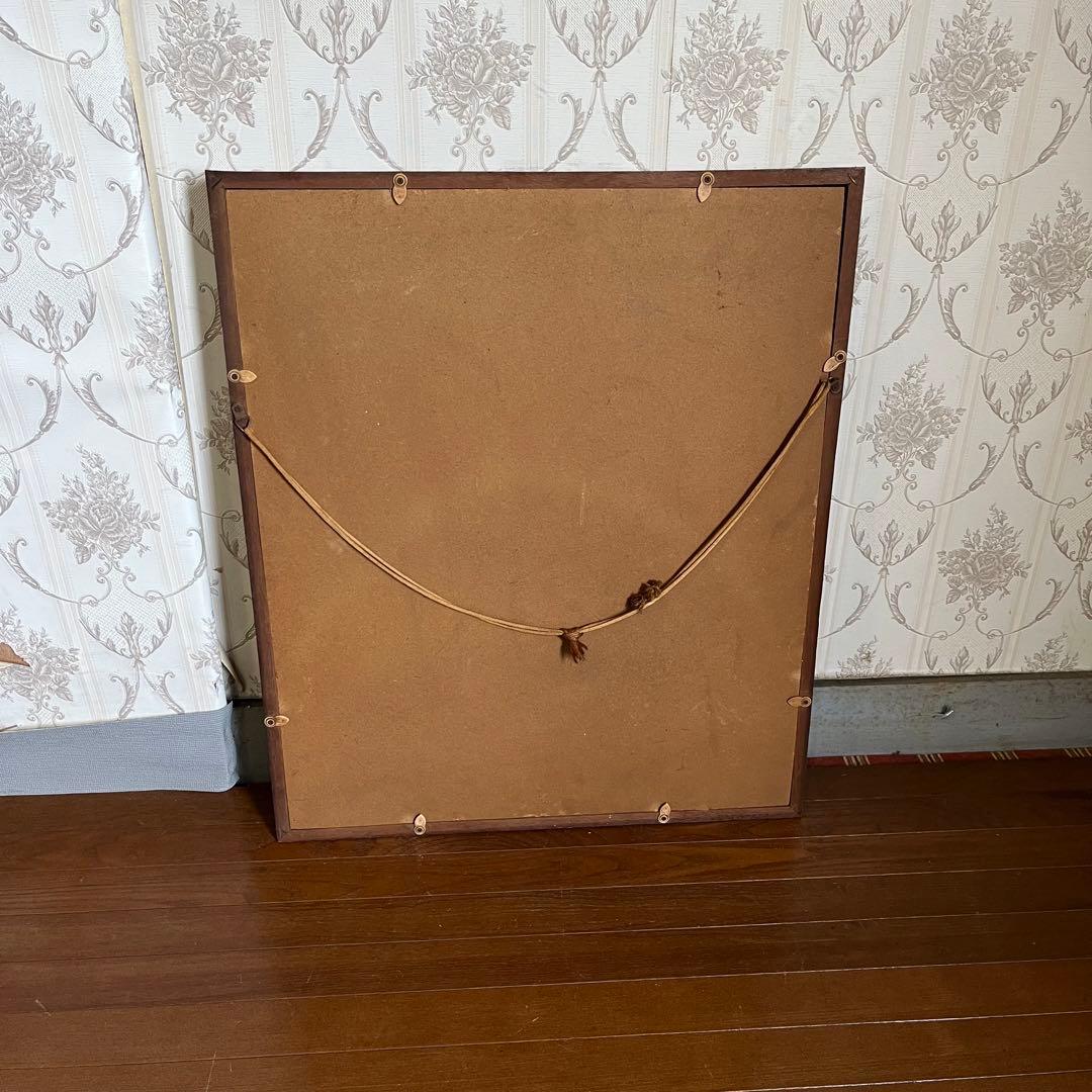 【アンティーク】額装 額縁 大黒天 七福神 縁起物 開運 24kgp 壁掛け飾り