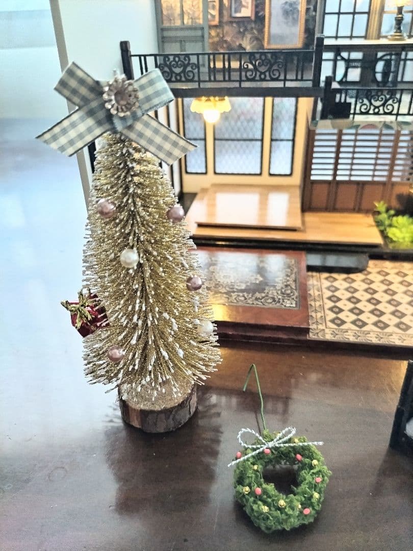 *完成品*ドールハウス レトロモダン 2階建 大正ロマン 防塵ケース カバー付き