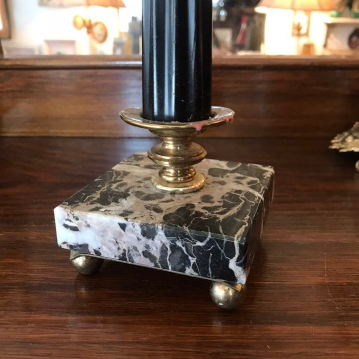 希少◆50s～アメリカアンティークUSA大理石キャンドル燭台３灯 Antique