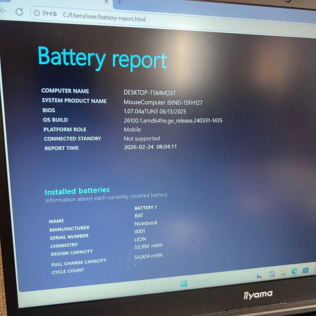 iiyama 第12世代 i5 15型 フルHD ノートパソコン ハイスペック