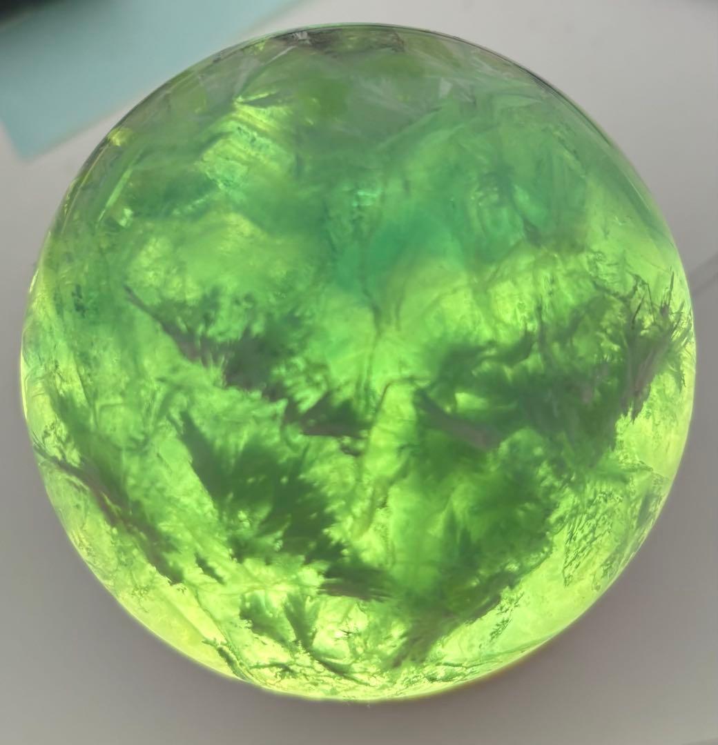 ✨️期間限定SALE中✨️【天然石】スフィア　グリーンエンジェルフェザーフローライト