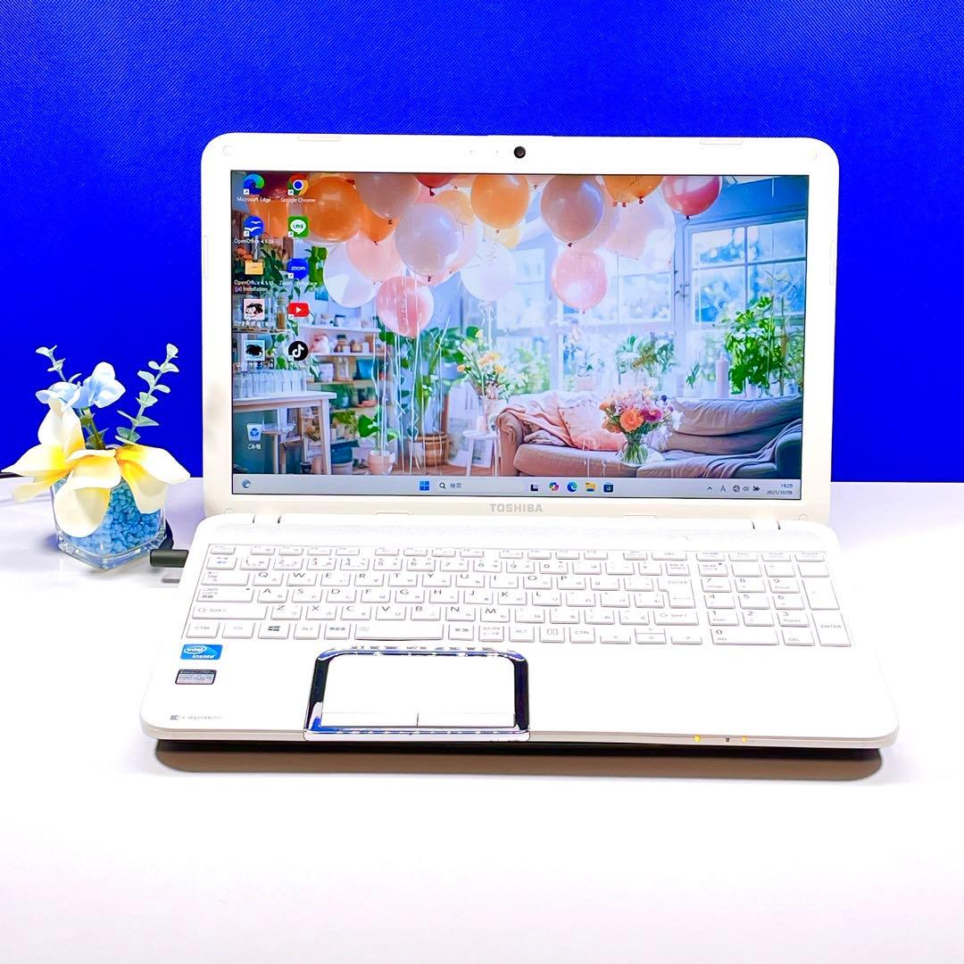 YouTube最適❣️快速SSD✨Windows11 東芝ノートパソコンカメラ付