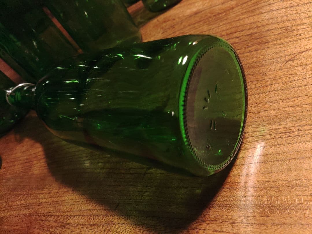 保存瓶 12本　ウォーターボトル スウィングストッパーボトル グリーン ガラス瓶