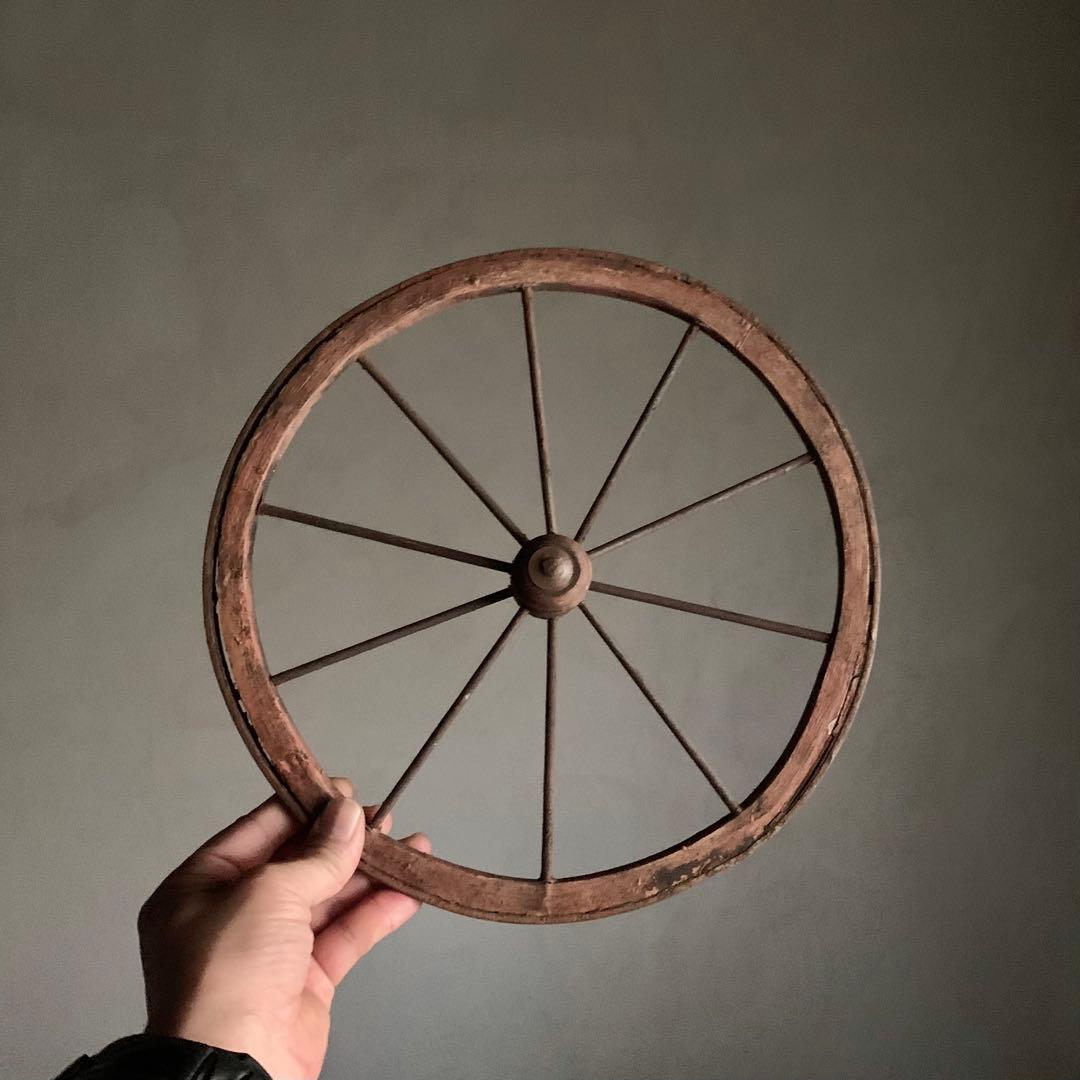 鉄と木でできた 車輪 古道具 アンティーク オブジェ