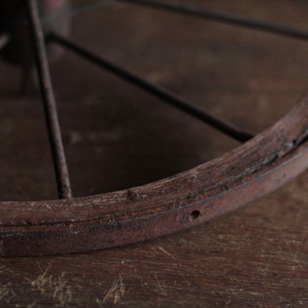 鉄と木でできた 車輪 古道具 アンティーク オブジェ