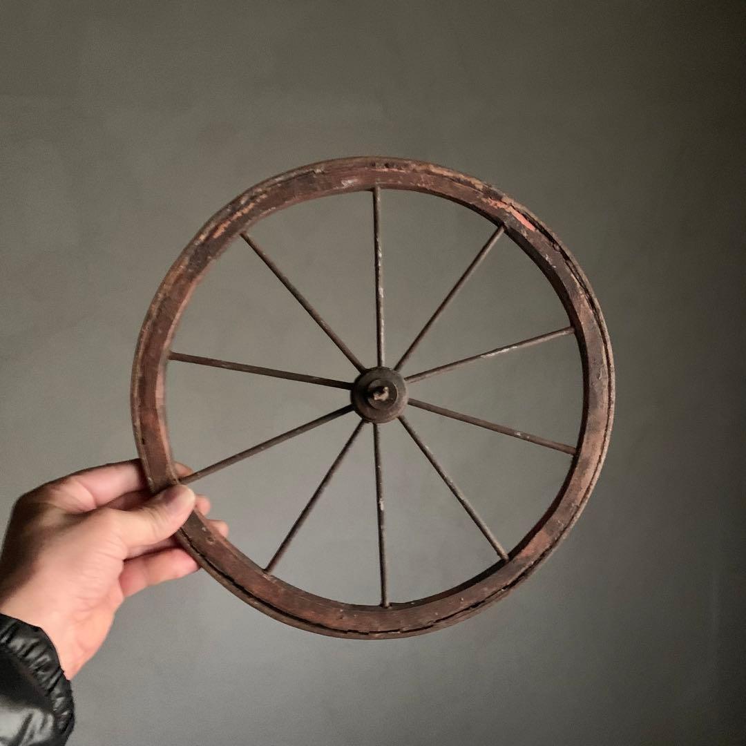 鉄と木でできた 車輪 古道具 アンティーク オブジェ