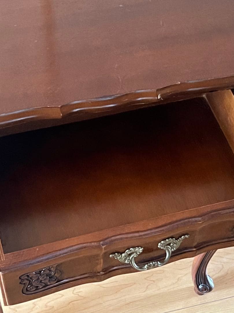 アンティーク 猫脚 2段 サイドチェスト クラシック 引き出し収納