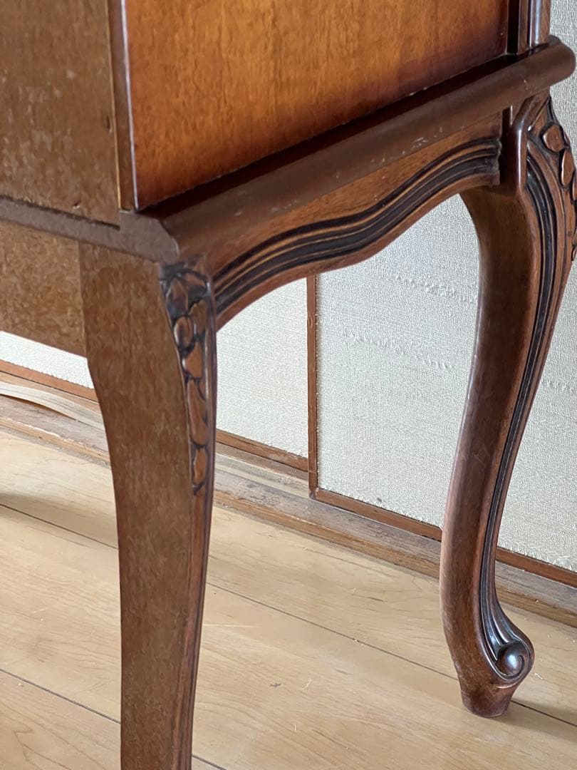 アンティーク 猫脚 2段 サイドチェスト クラシック 引き出し収納