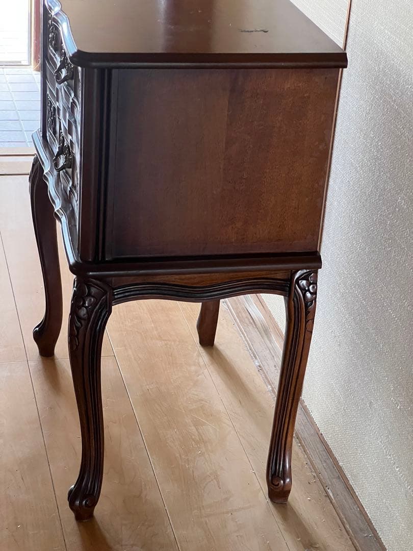 アンティーク 猫脚 2段 サイドチェスト クラシック 引き出し収納