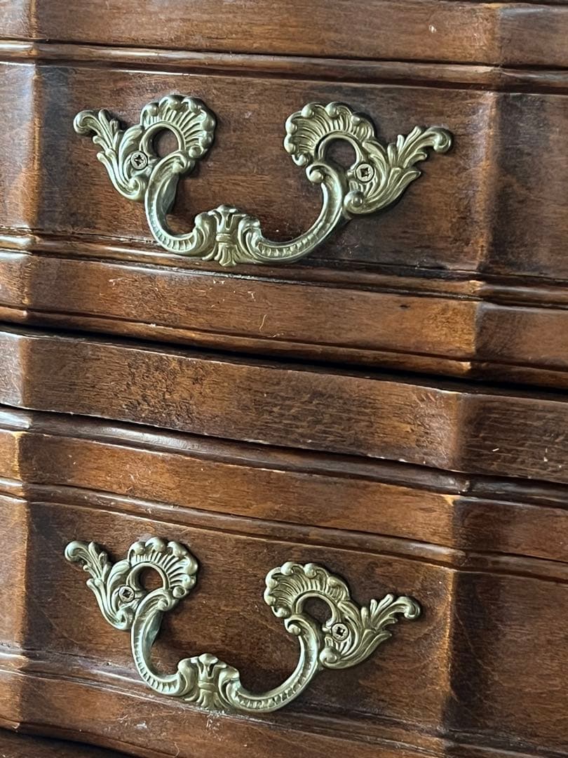 アンティーク 猫脚 2段 サイドチェスト クラシック 引き出し収納