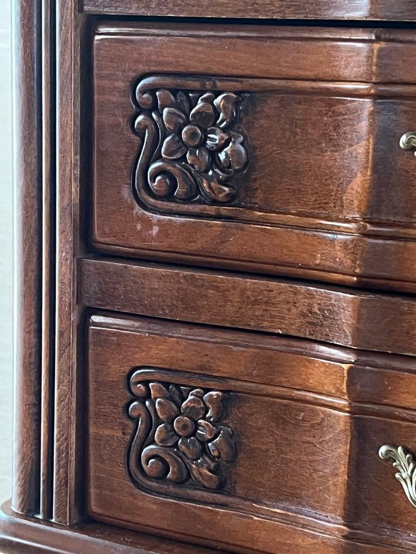 アンティーク 猫脚 2段 サイドチェスト クラシック 引き出し収納