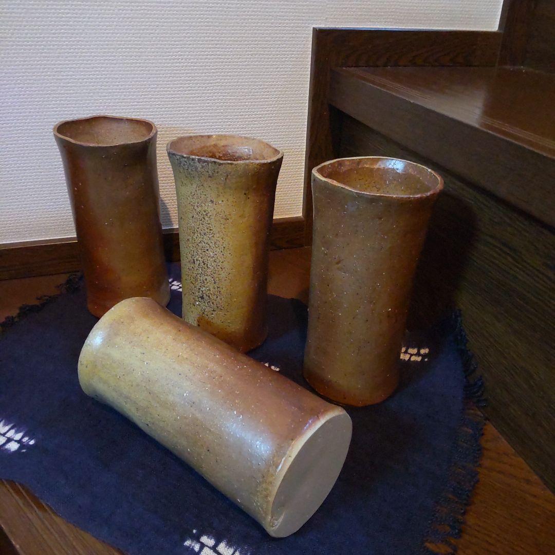 使いやすい花器 4本 備前焼 4