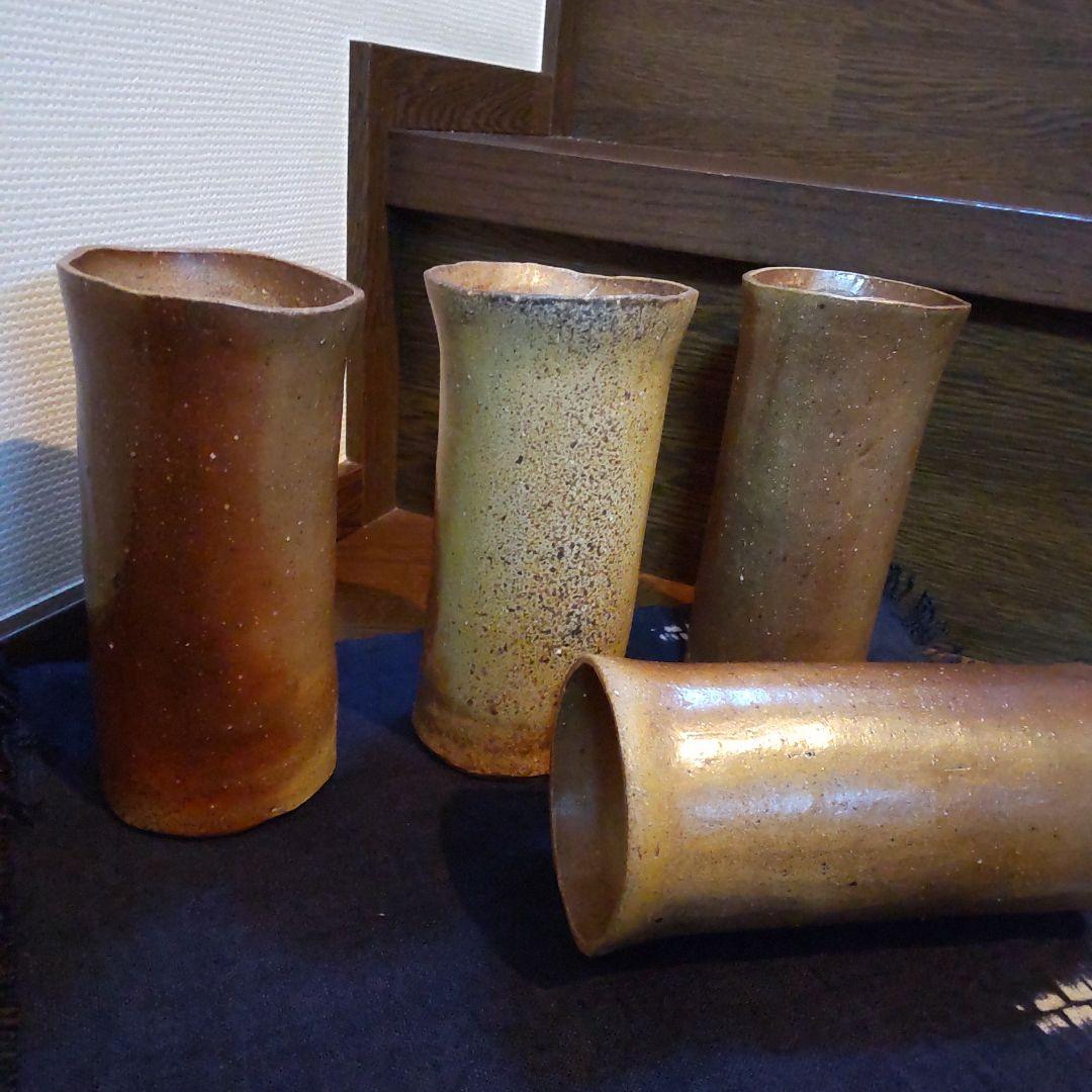 使いやすい花器 4本 備前焼 4