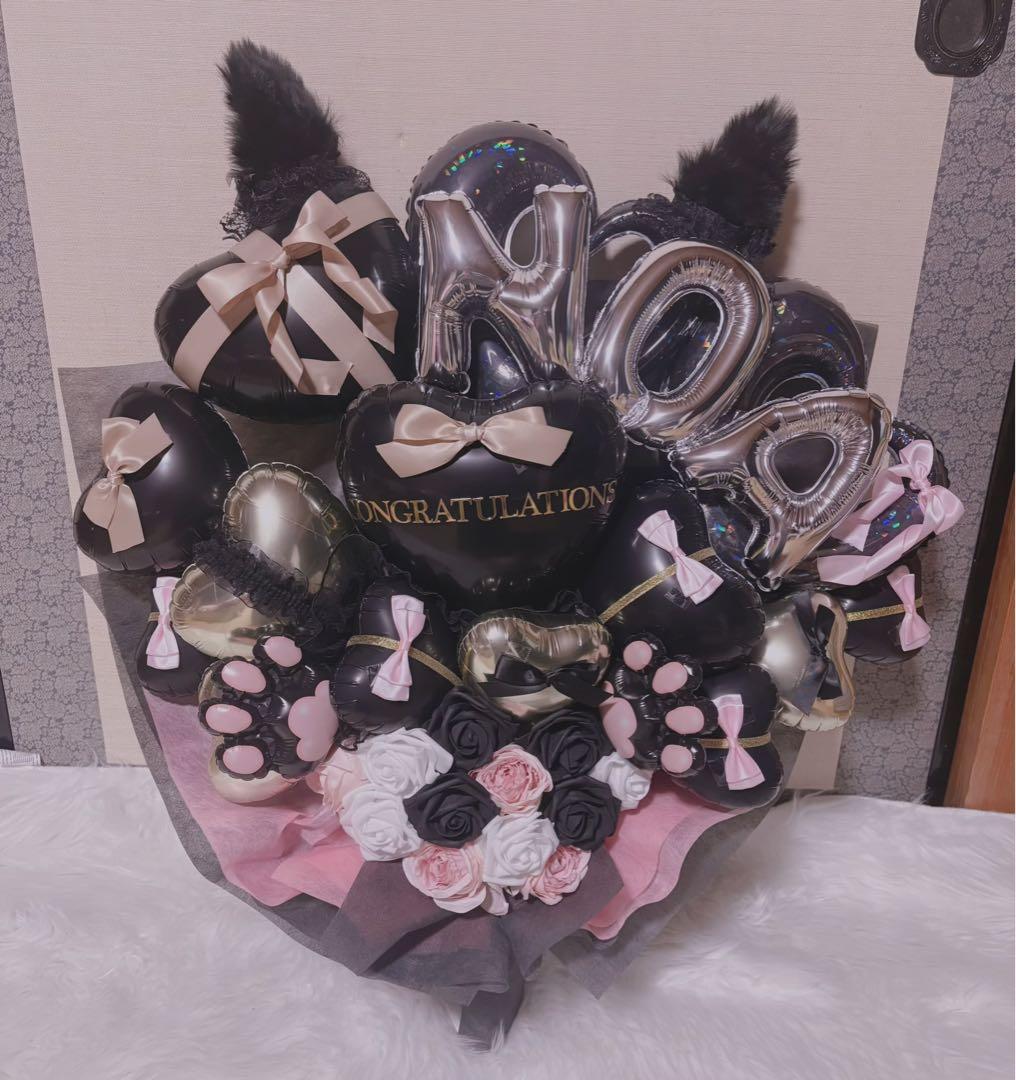 猫　バルーンブーケ　花束　推し　卒業　バルーンギフト　生誕祭　楽屋花