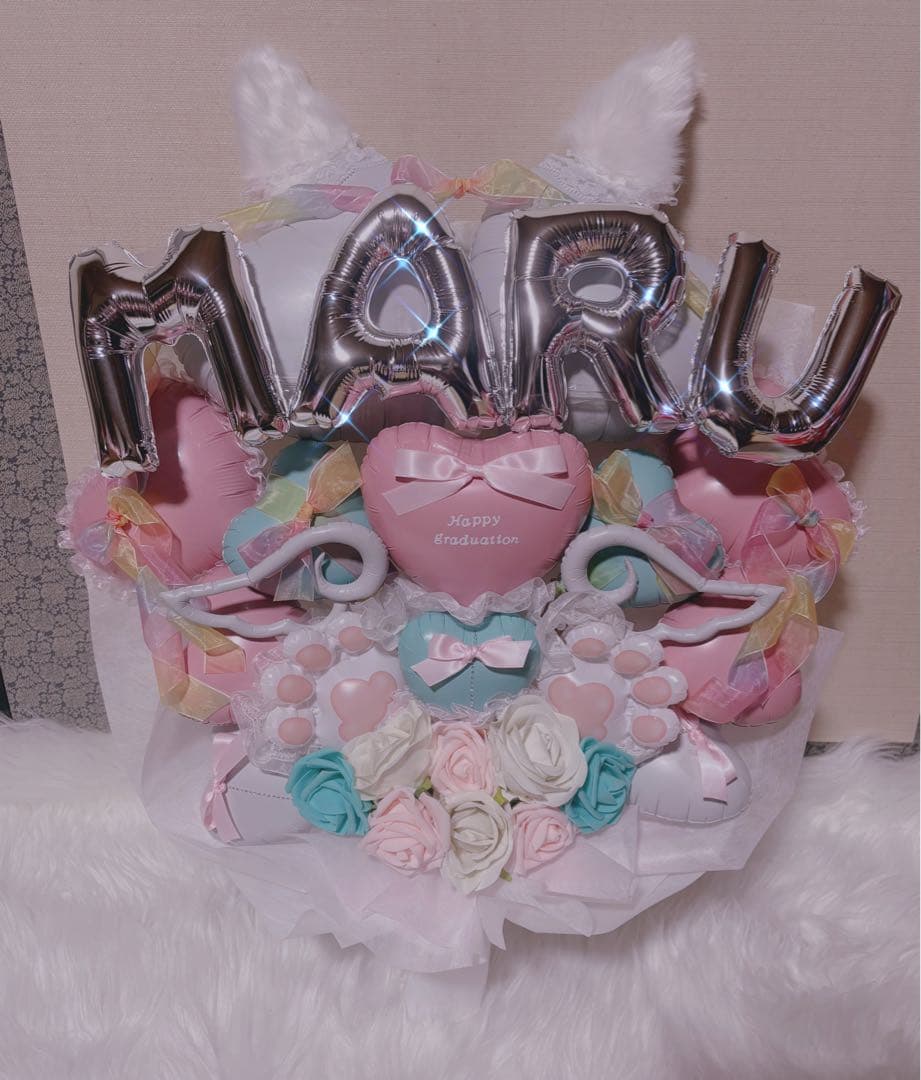 猫　バルーンブーケ　花束　推し　卒業　バルーンギフト　生誕祭　楽屋花