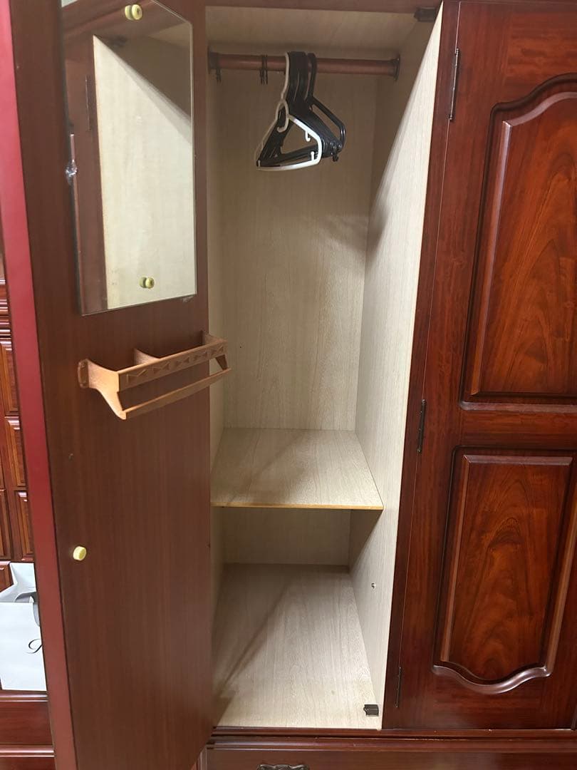 婚礼タンス 木製衣装ケース ダークブラウン