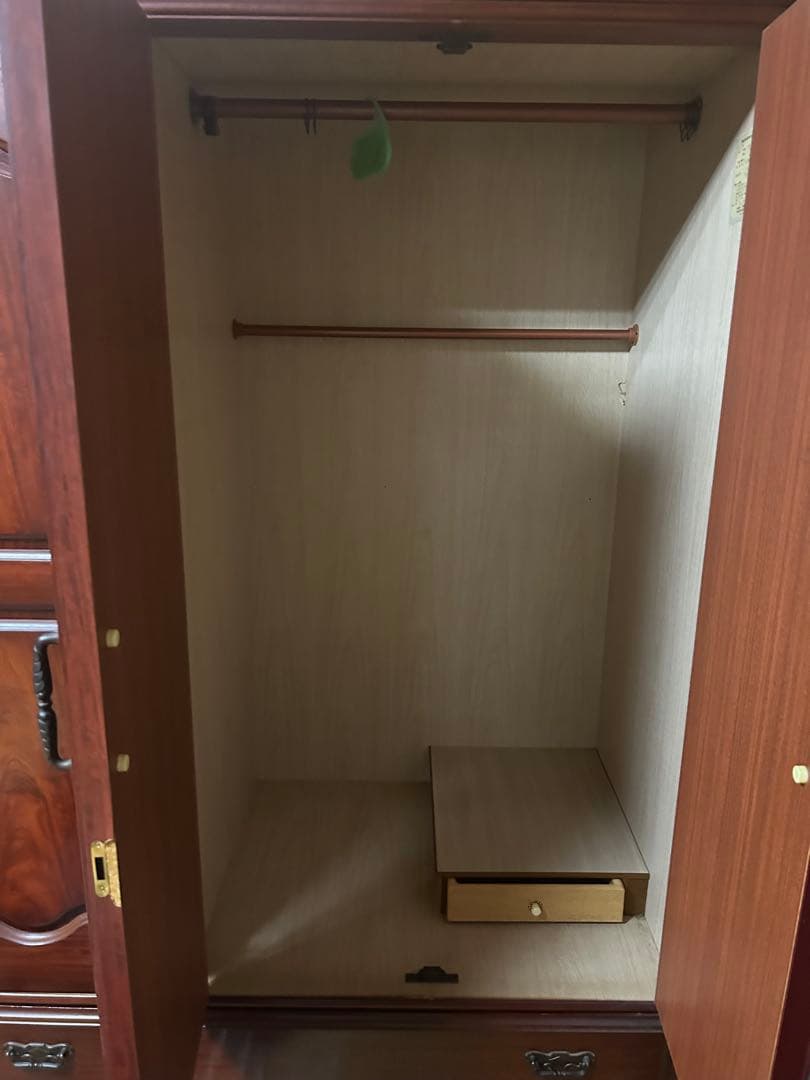 婚礼タンス 木製衣装ケース ダークブラウン
