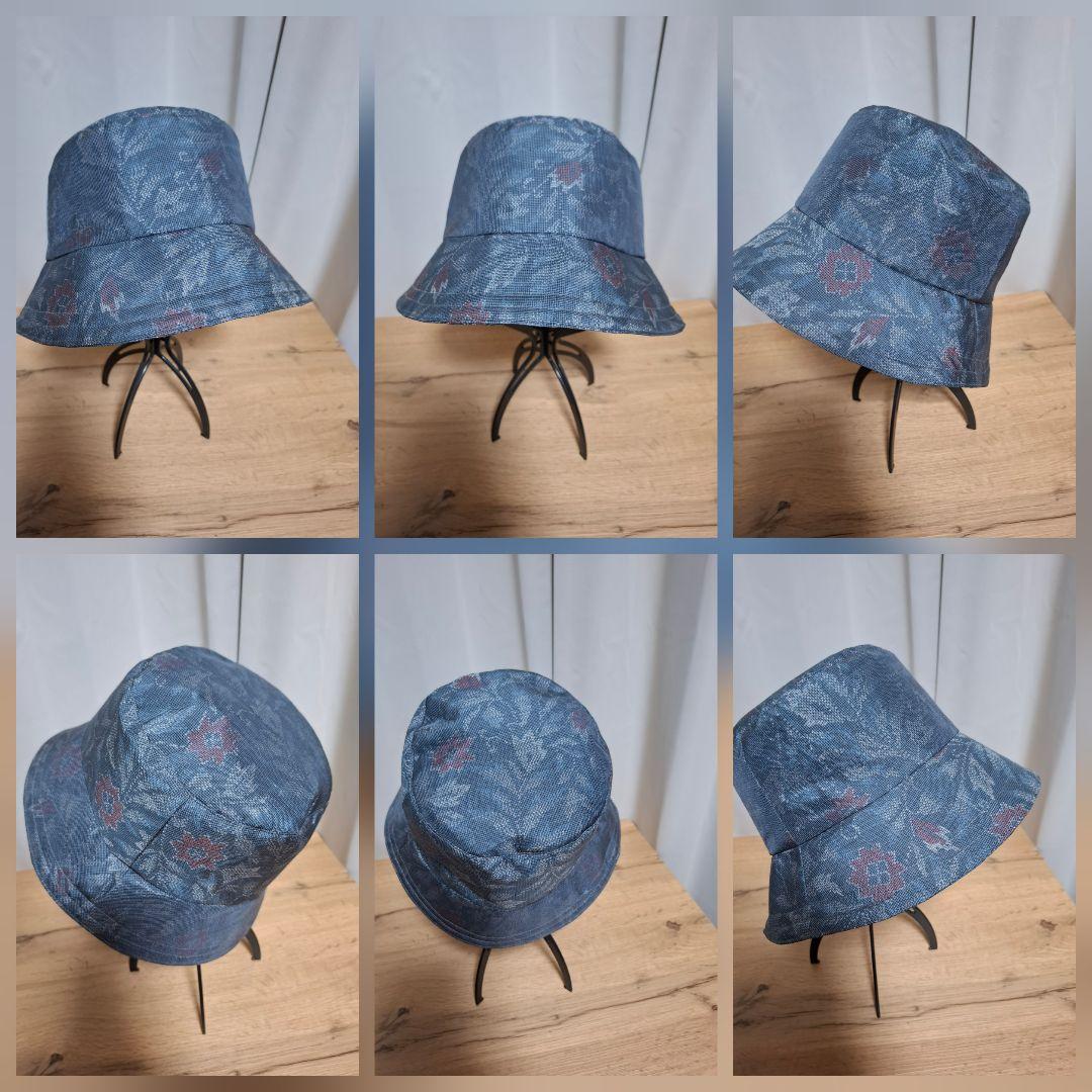 大島紬リメイクショルダーバック、ノーカラーコート、帽子Lサイズ3点セット！