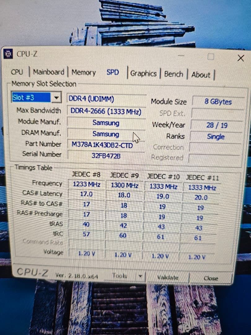 カ*ン様 samsung DDR4 8G4枚　合計32G　 動作確認　2　　メモ