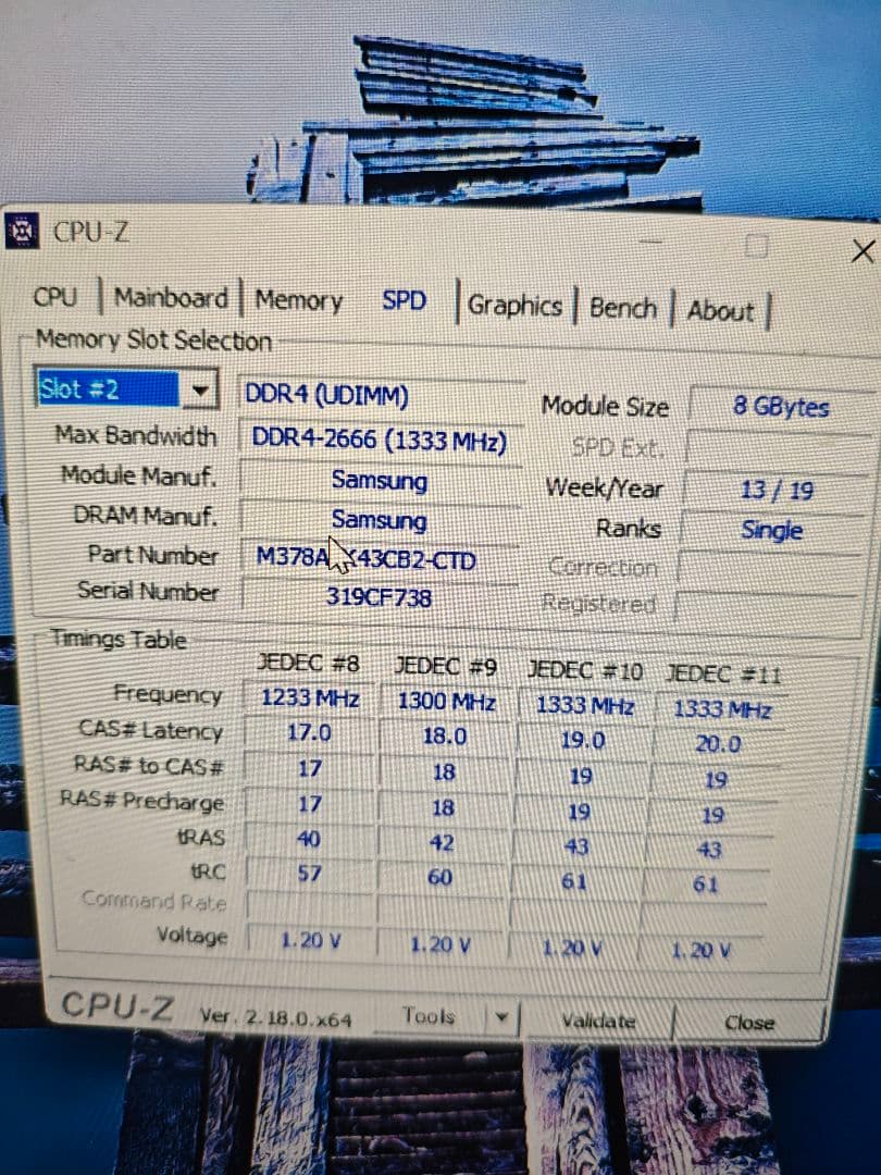 カ*ン様 samsung DDR4 8G4枚　合計32G　 動作確認　2　　メモ