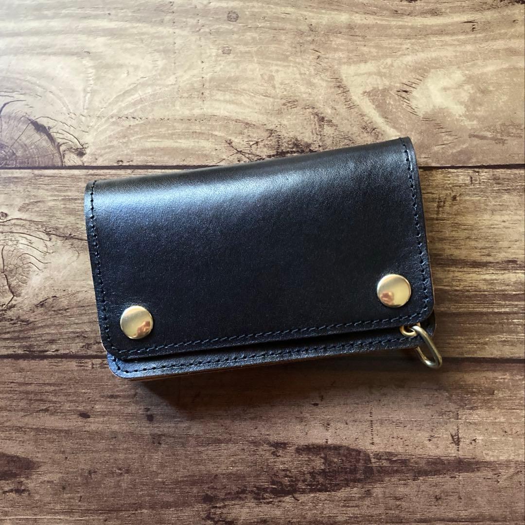 【★RAT★】ミドルトラッカーウォレット茶芯ブラック【お札を折らずに収納】