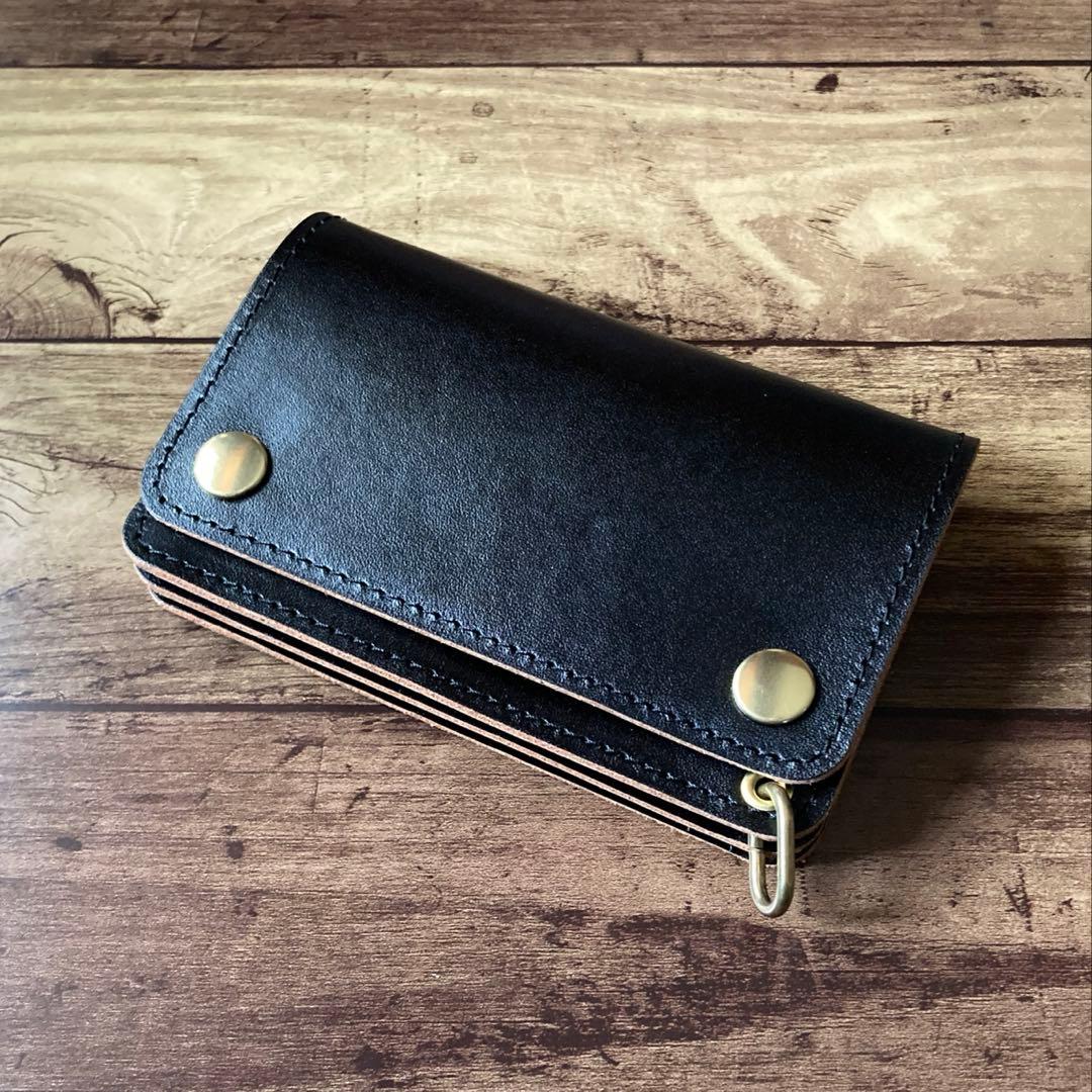 【★RAT★】ミドルトラッカーウォレット茶芯ブラック【お札を折らずに収納】