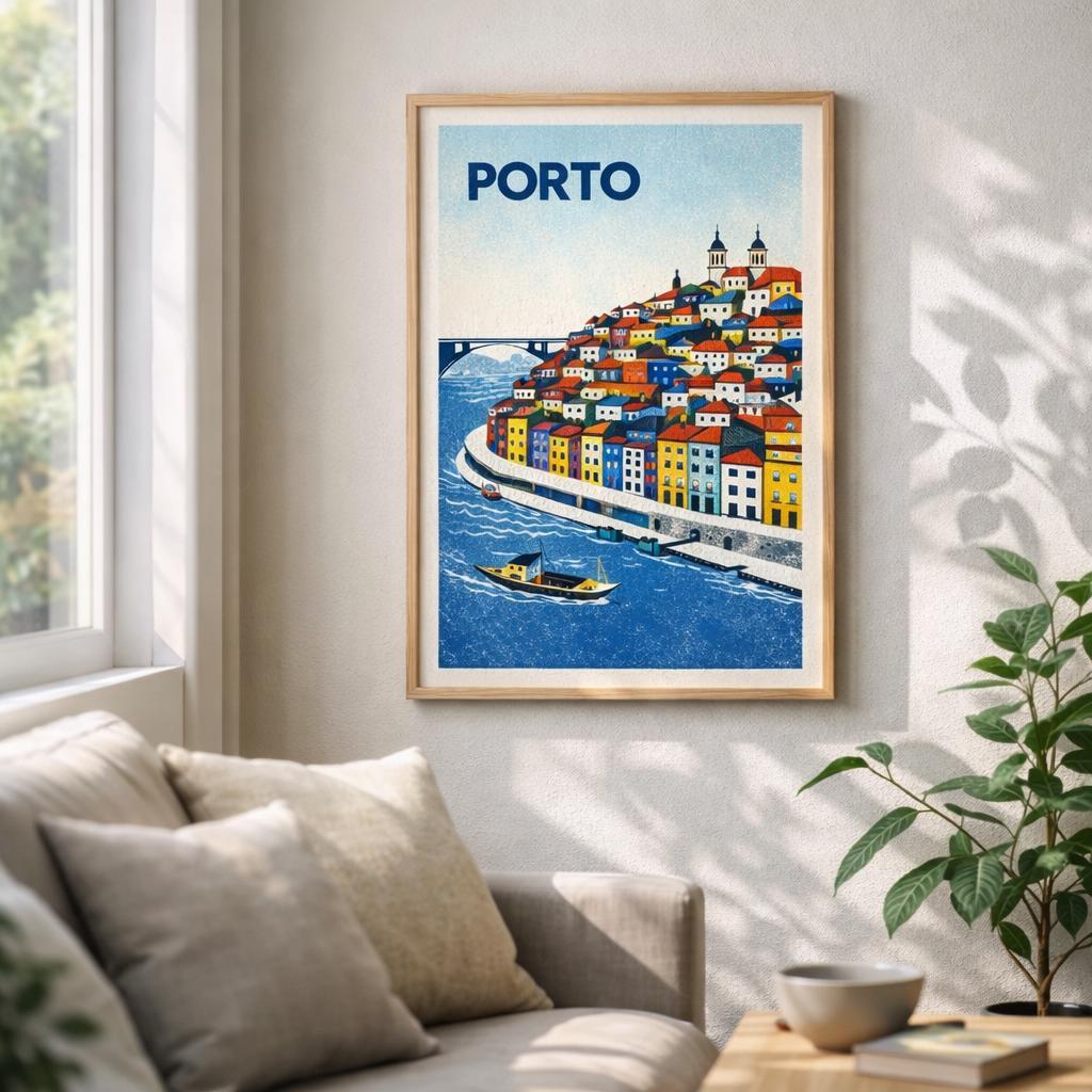 100 ●アートポスターA1/選べるサイズ/街並み/北欧/ミッドセンチュリー