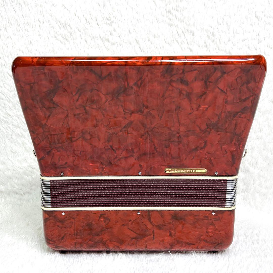 【動作品】TOMBO アコーディオン T-18 赤 ハードケース 鍵付き 30鍵