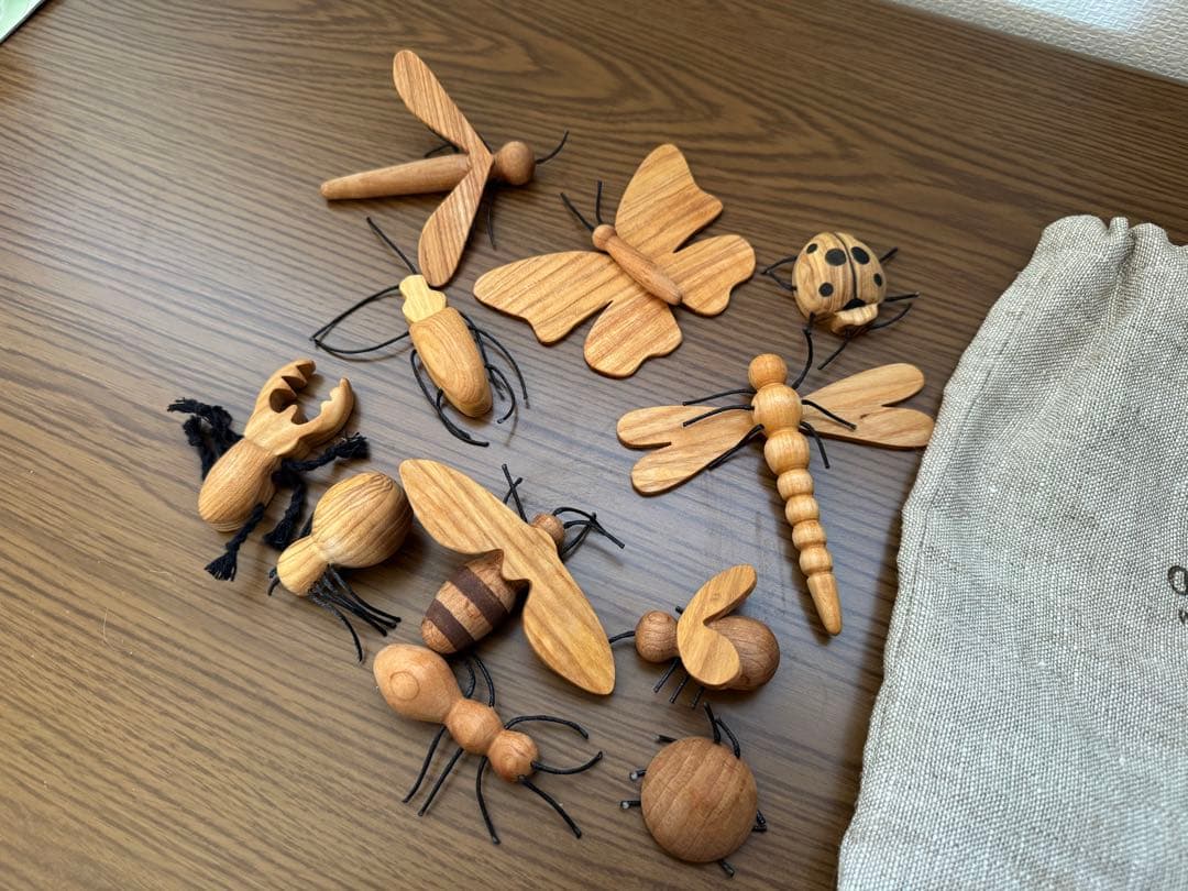 Oshkin Wooden Craft 木製　昆虫11点セット　フィギュア