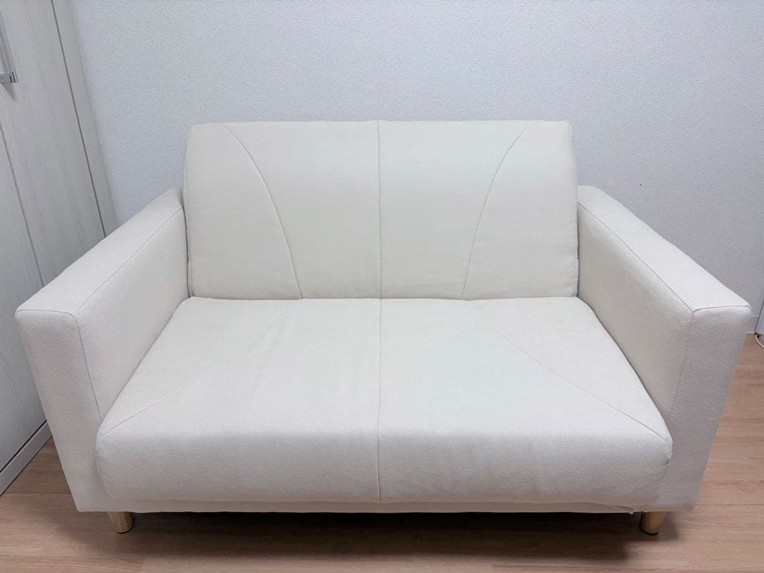 ソファベッド 2人掛け アイボリー 北欧 シンプル コンパクト