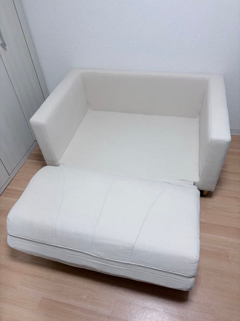 ソファベッド 2人掛け アイボリー 北欧 シンプル コンパクト