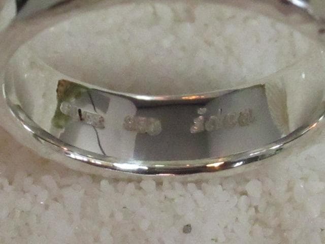 ★手作り★シルバー９５０槌目柄平打ちリング１８号