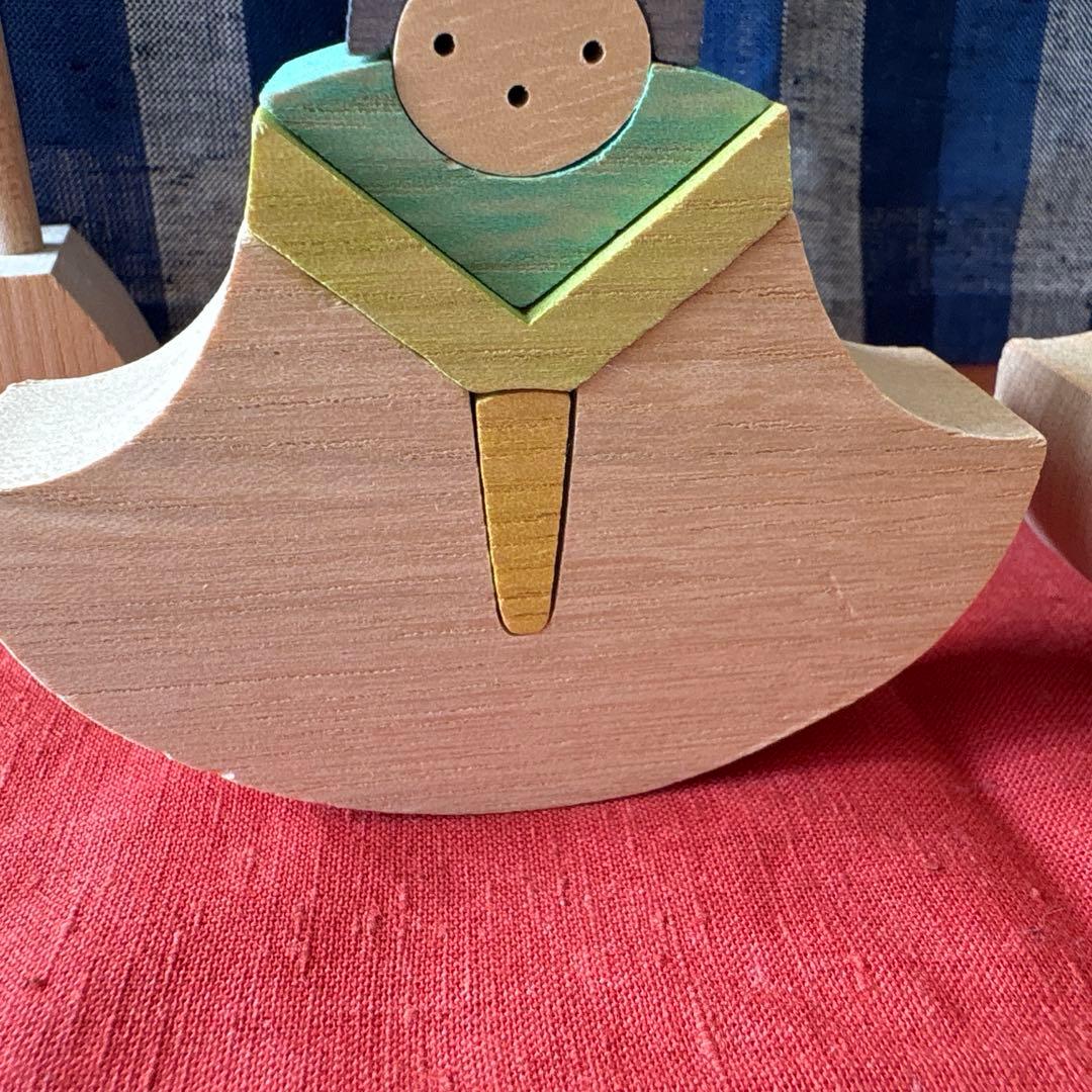 小黒三郎 組み木　銀杏びな　24ミリ　もうせん青　雛人形