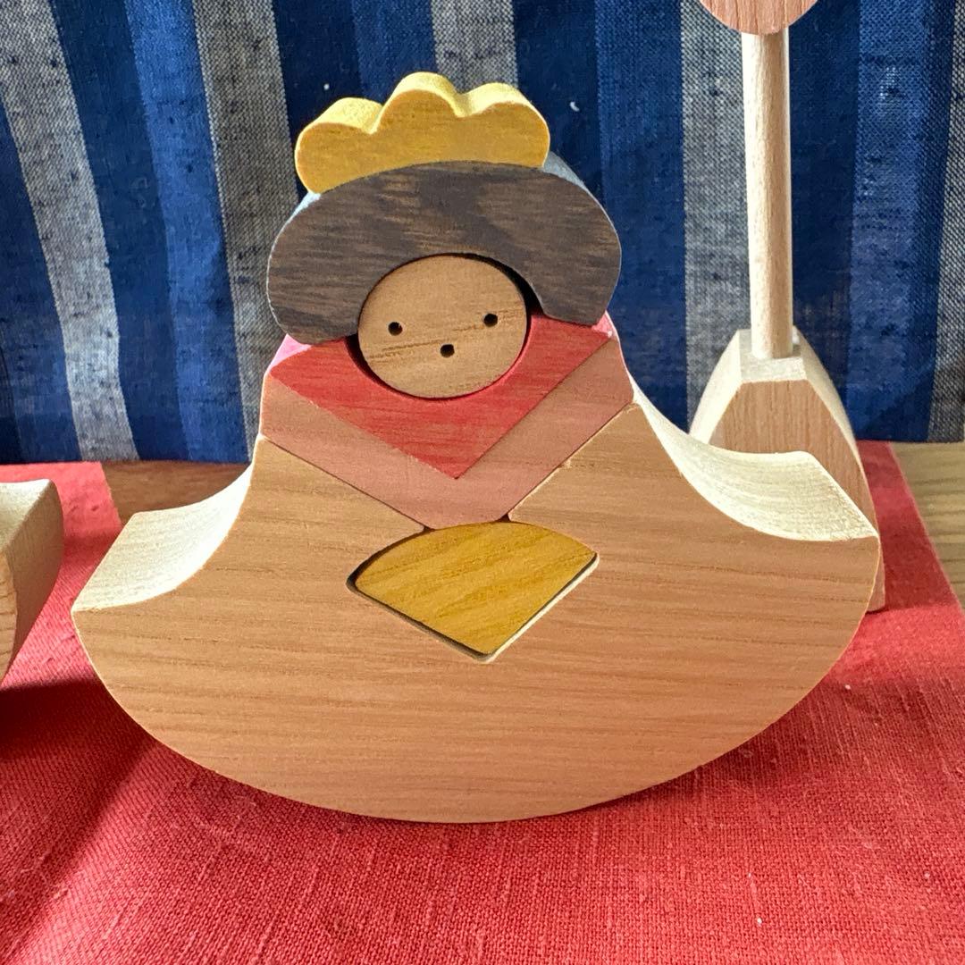 小黒三郎 組み木　銀杏びな　24ミリ　もうせん青　雛人形