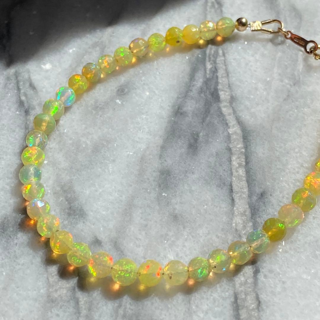 14kgf 高品質　エチオピアオパール ブレスレット 天然石