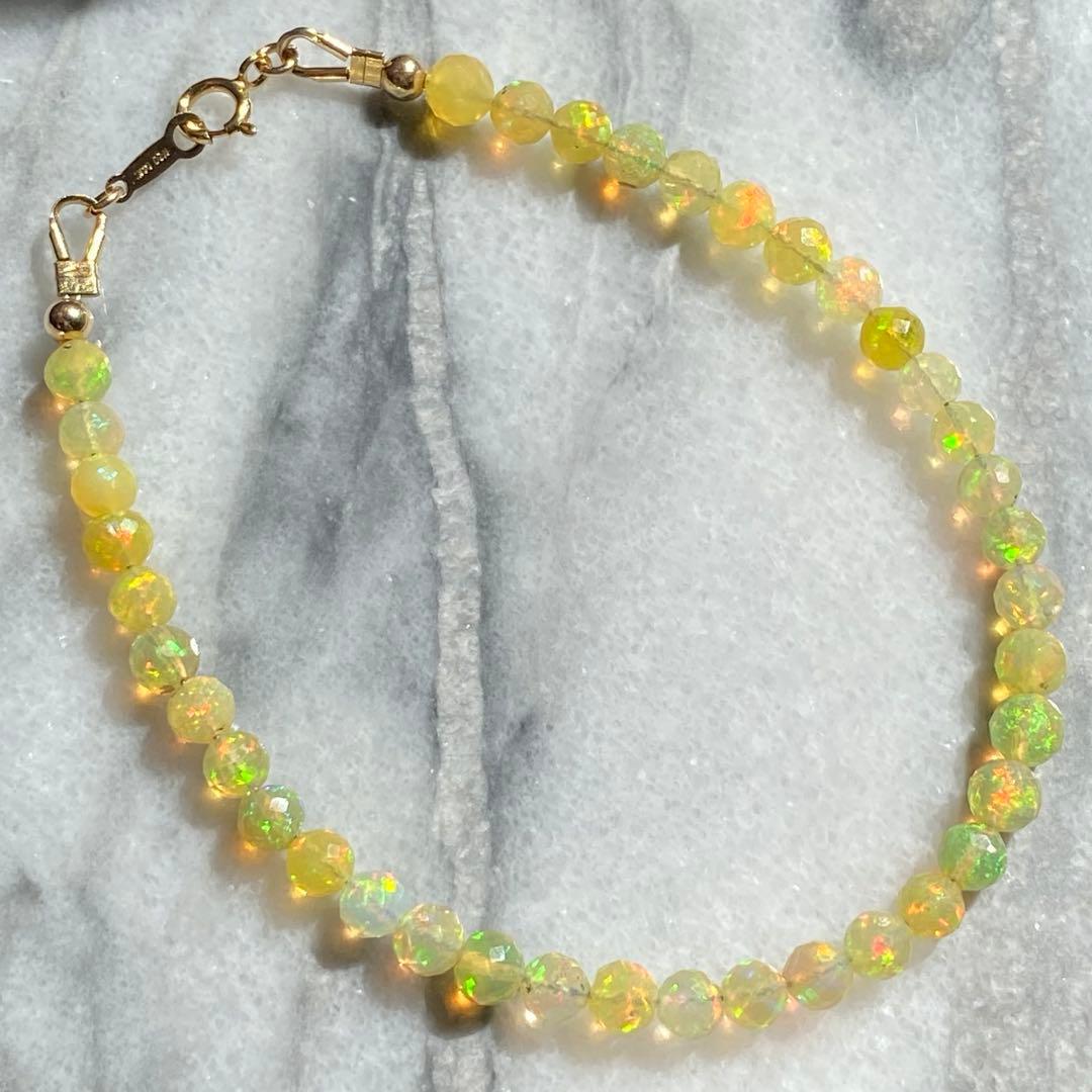 14kgf 高品質　エチオピアオパール ブレスレット 天然石