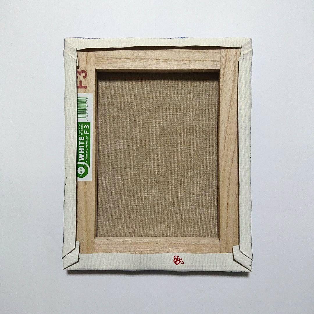 【紫陽花が見る月】アクリル画 F3 風景画 絵画