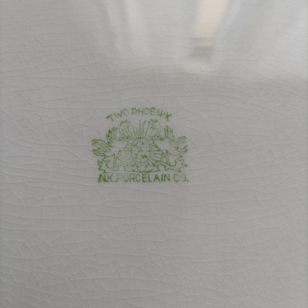 b【美品】ニッコーダブルフェニックス　カナザワ印　シノワズリ　大皿　貫入あり