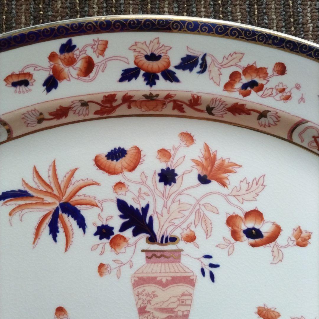 b【美品】ニッコーダブルフェニックス　カナザワ印　シノワズリ　大皿　貫入あり