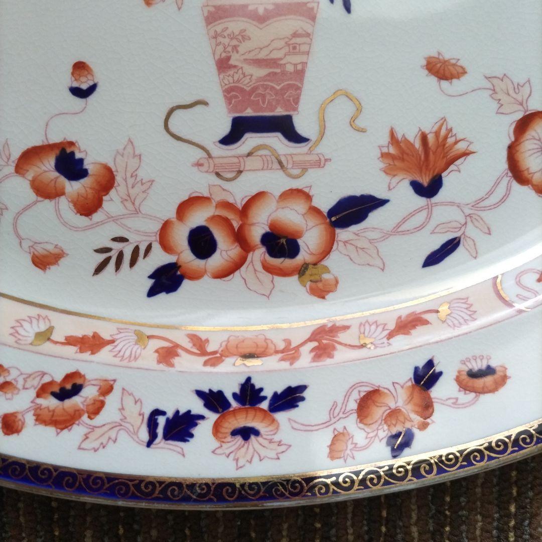 b【美品】ニッコーダブルフェニックス　カナザワ印　シノワズリ　大皿　貫入あり