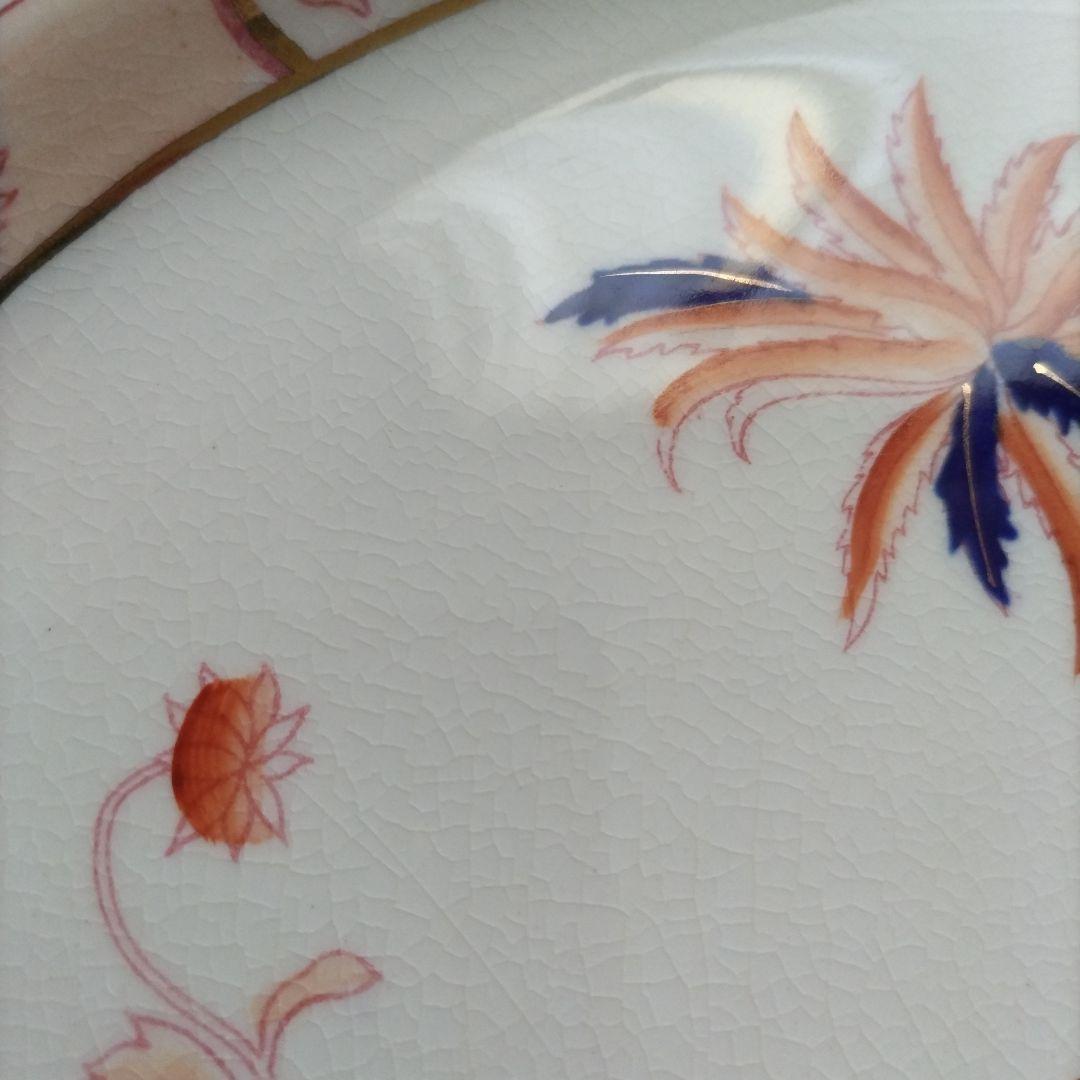 b【美品】ニッコーダブルフェニックス　カナザワ印　シノワズリ　大皿　貫入あり