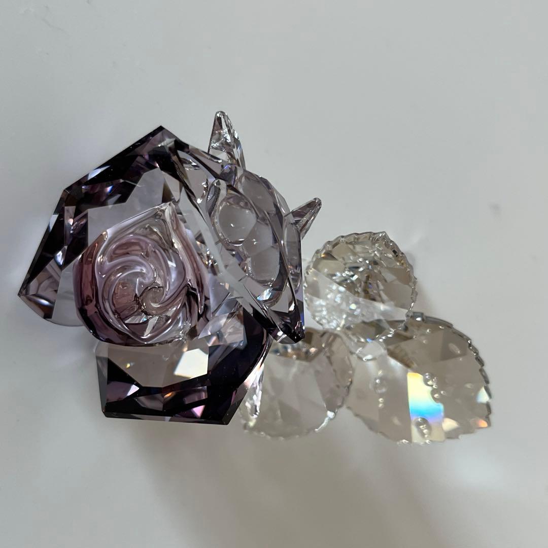 美品　スワロフスキー ブロッサミングローズ パープル系