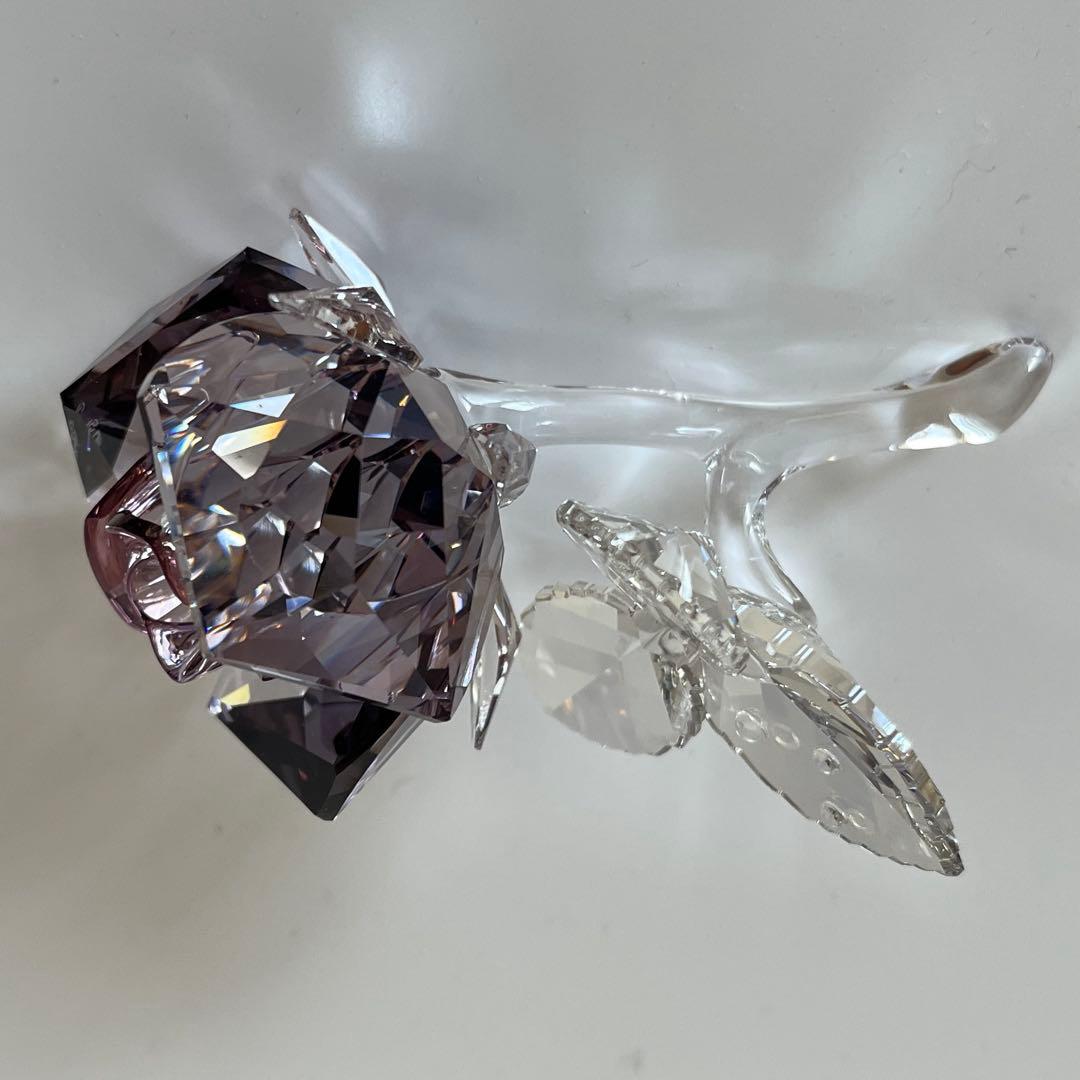 美品　スワロフスキー ブロッサミングローズ パープル系