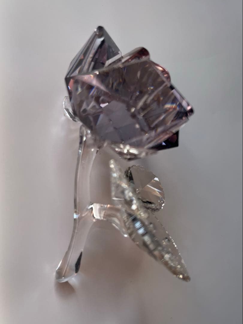 美品　スワロフスキー ブロッサミングローズ パープル系