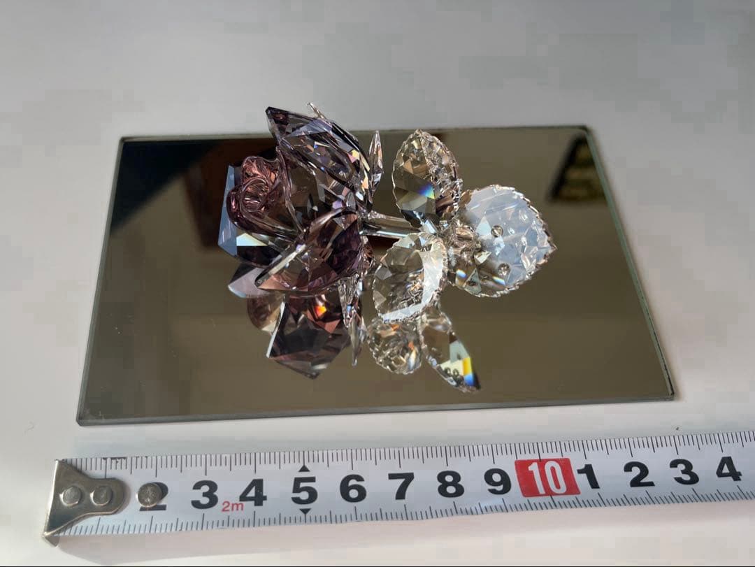 美品　スワロフスキー ブロッサミングローズ パープル系