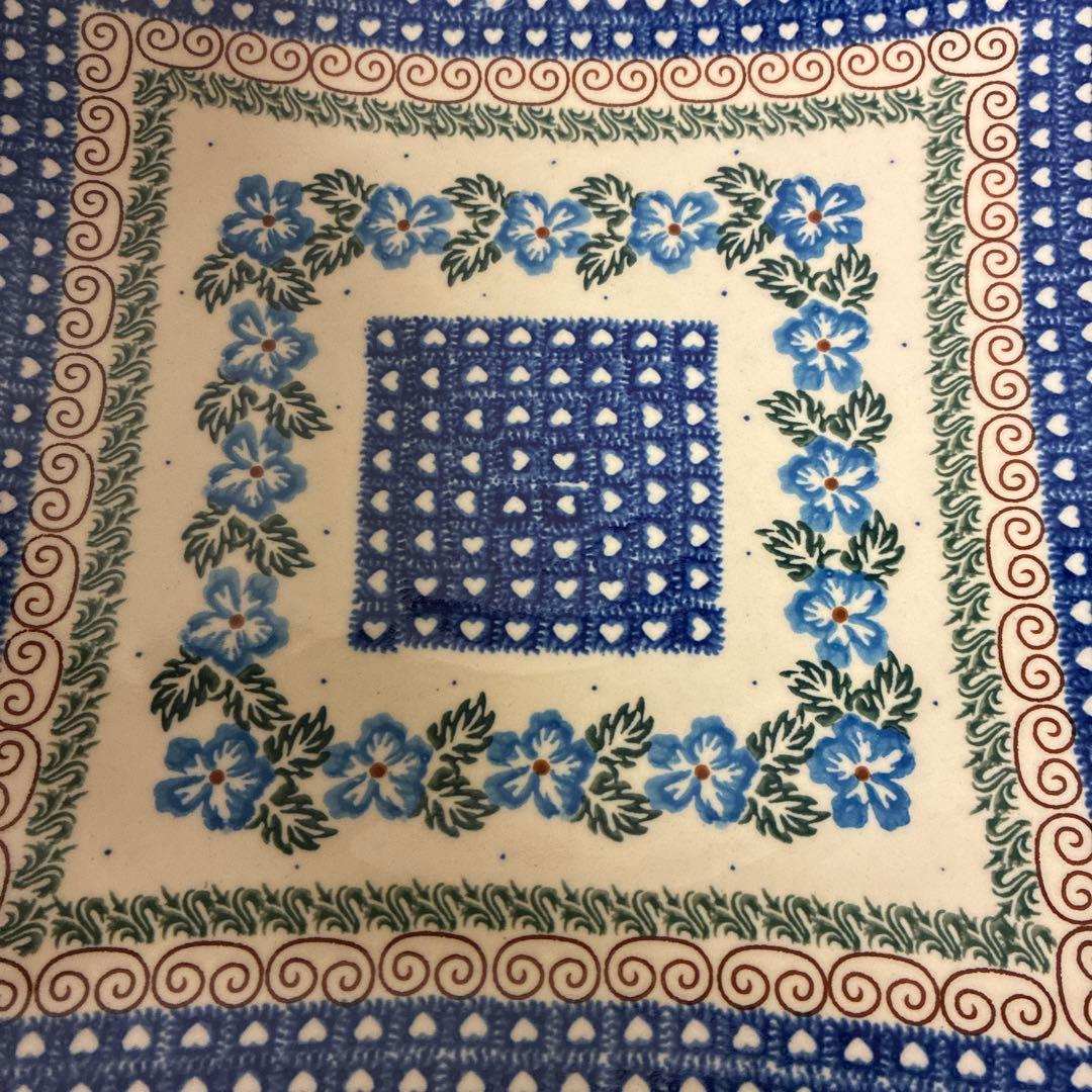 【未使用】ポーリッシュポタリー　スクエアプレート　カリヒ