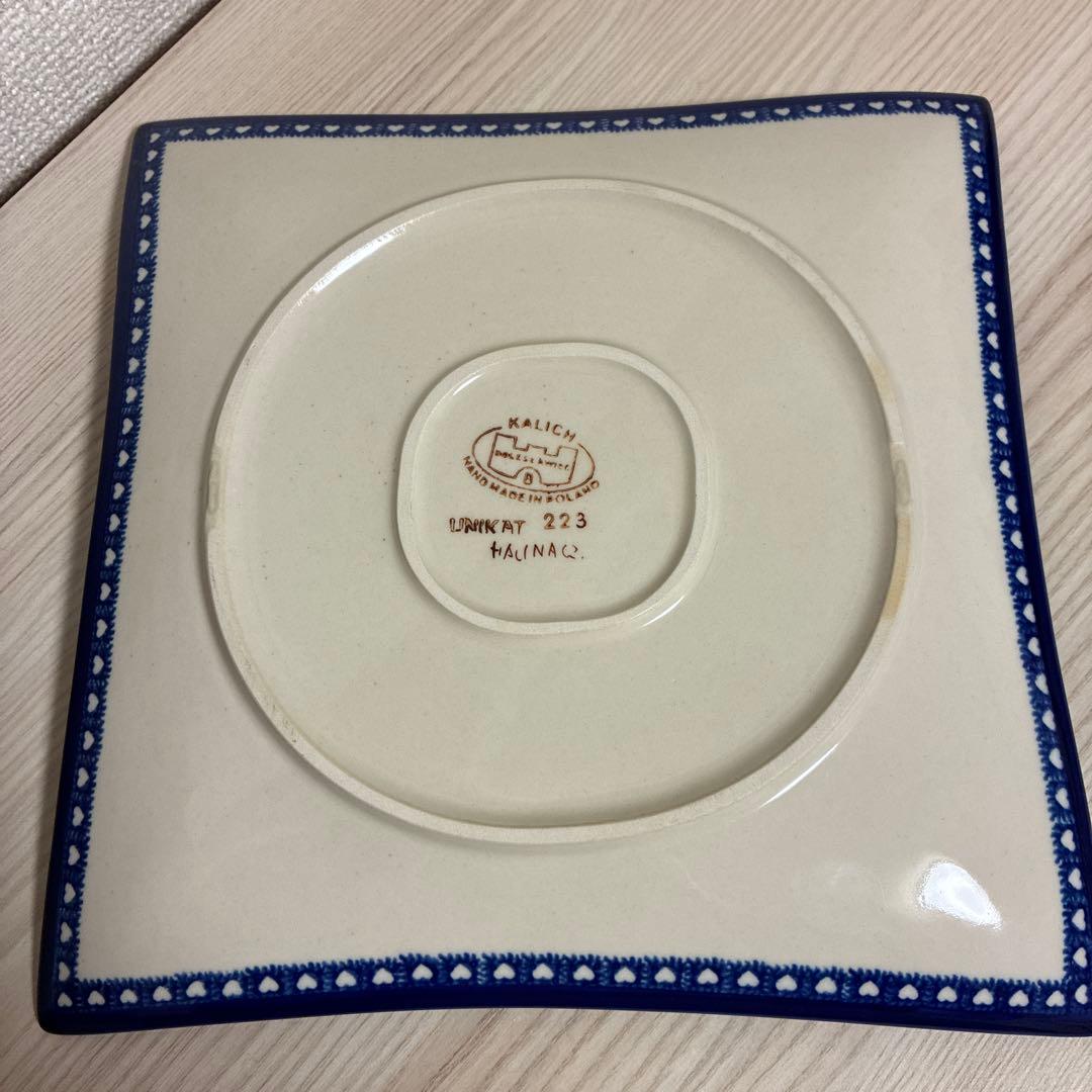 【未使用】ポーリッシュポタリー　スクエアプレート　カリヒ