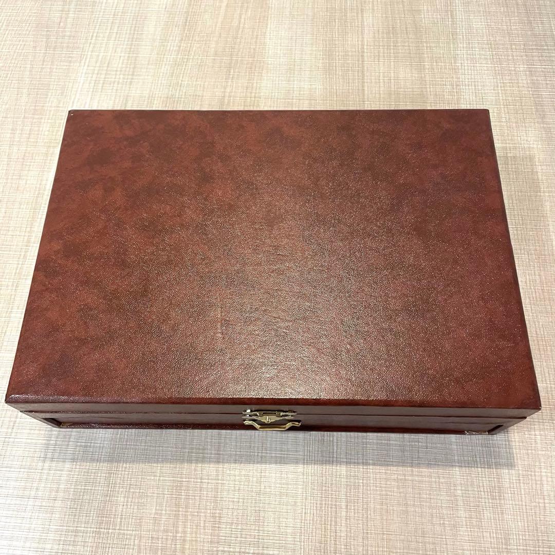 【新品】ラッキーウッド 18-12ステンレス カトラリーセット ケース付 30P