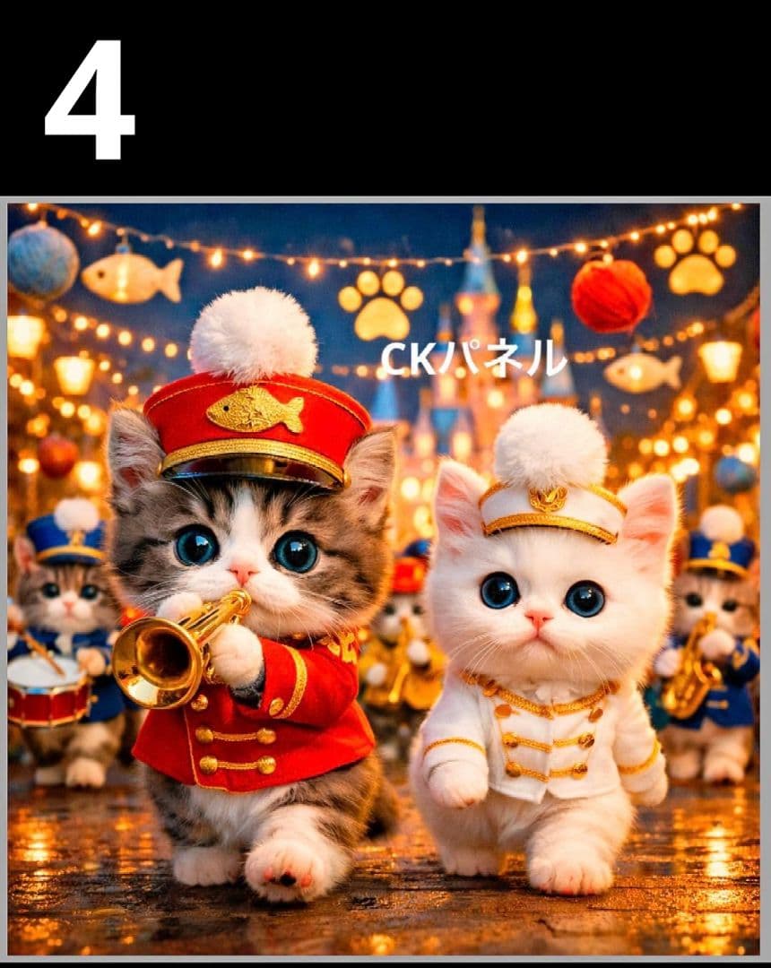 オーダーページ　ハンカチ117 マーチングバンドねこちゃん柄ハンドメイド3/20